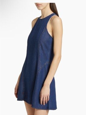 RE/DONE Denim Split-Front Racerback Minidress  size M